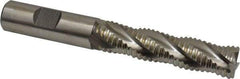 Accupro - 5/8" Diam, Coarse Pitch, 2-1/2" LOC, 4 Flute Powdered Metal Corner Chamfer Roughing End Mill - Uncoated, 4-5/8" OAL, 5/8" Shank Diam, Single End, Centercutting, 30° Helix - USA Tool & Supply