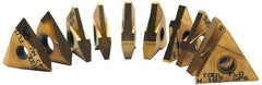 Tool-Flo - 43TNMA Grade GP50, 3.18mm Cutting Width Carbide Grooving Insert - 0.215" Max Depth of Cut, Left Hand, TiN Finish - USA Tool & Supply