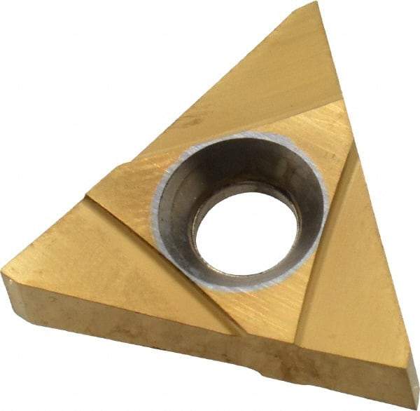 Tool-Flo - 43TNMC Grade GP50, 4.75mm Cutting Width Carbide Grooving Insert - 0.215" Max Depth of Cut, Neutral, TiN Finish - USA Tool & Supply