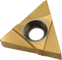 Tool-Flo - 43TNMC Grade GP50, 4.75mm Cutting Width Carbide Grooving Insert - 0.215" Max Depth of Cut, Neutral, TiN Finish - USA Tool & Supply