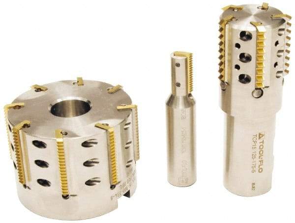 Tool-Flo - 0.969" Cut Diam, 1" Max Depth of Cut, 1" Shank Diam, Internal/External Indexable Thread Mill - Insert Style TI 1N, 2 Inserts, Toolholder Style TCP, 4-1/2" OAL - USA Tool & Supply