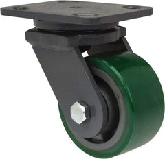 Hamilton - 4" Diam x 2" Wide x 5-5/8" OAH Top Plate Mount Swivel Caster - Polyurethane, 750 Lb Capacity, Precision Sealed Bearing, 4 x 5" Plate - USA Tool & Supply