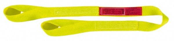 Lift-All - 18' Long x 3" Wide, 3,600 Lb Vertical Capacity, 1 Ply, Nylon Web Sling - 2,900 Lb Choker Capacity, Yellow - USA Tool & Supply