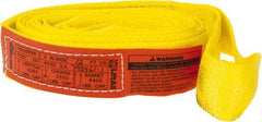 Lift-All - 12' Long x 2" Wide, 3,200 Lb Vertical Capacity, 1 Ply, Polyester Web Sling - 2,500 Lb Choker Capacity, Yellow - USA Tool & Supply