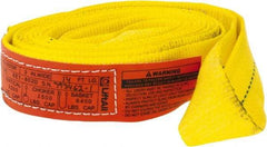 Lift-All - 14' Long x 2" Wide, 3,200 Lb Vertical Capacity, 1 Ply, Polyester Web Sling - 2,500 Lb Choker Capacity, Yellow - USA Tool & Supply