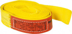 Lift-All - 16' Long x 2" Wide, 3,200 Lb Vertical Capacity, 1 Ply, Polyester Web Sling - 2,500 Lb Choker Capacity, Yellow - USA Tool & Supply