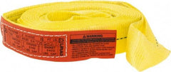Lift-All - 18' Long x 2" Wide, 3,200 Lb Vertical Capacity, 1 Ply, Polyester Web Sling - 2,500 Lb Choker Capacity, Yellow - USA Tool & Supply