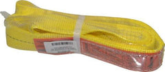Lift-All - 6' Long x 2" Wide, 3,200 Lb Vertical Capacity, 1 Ply, Polyester Web Sling - 2,500 Lb Choker Capacity, Yellow - USA Tool & Supply