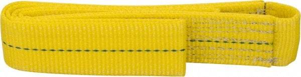 Lift-All - 3' Long x 2" Wide, 3,200 Lb Vertical Capacity, 1 Ply, Polyester Web Sling - 2,500 Lb Choker Capacity, Yellow - USA Tool & Supply