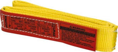 Lift-All - 4' Long x 2" Wide, 3,200 Lb Vertical Capacity, 1 Ply, Polyester Web Sling - 2,500 Lb Choker Capacity, Yellow - USA Tool & Supply