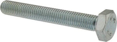 Value Collection - M10x1.50mm Metric Coarse, 75mm Length Under Head Hex Head Cap Screw - Fully Threaded, Grade 8.8 Steel, Zinc-Plated Finish, 17mm Hex - USA Tool & Supply