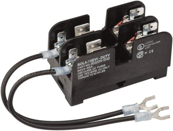 Sola/Hevi-Duty - 250 VAC, 15 Amp, Fuse Block - USA Tool & Supply
