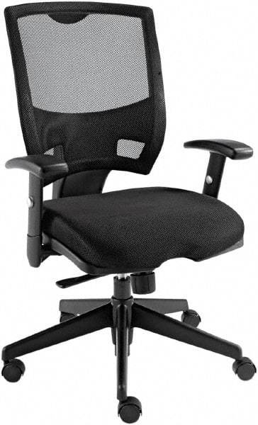 ALERA - 28-3/4" High Office/Managerial/Executive Chair - 18" Wide x 18" Deep, Mesh Seat, Black - USA Tool & Supply