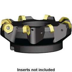 Kennametal - 5 Inserts, 3.184" Cutter Diam, 0.087" Max Depth of Cut, Indexable High-Feed Face Mill - 0.8661" Arbor Hole Diam, 1.595" High, KSHR Toolholder, HNGJ 0905.. Inserts, Series Dodeka High-Feed - USA Tool & Supply