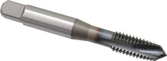 OSG - 3/8-16 UNC, 3 Flute, TiCN Finish, Powdered Metal Spiral Point Tap - Plug Chamfer, Right Hand Thread, 2-15/16" OAL, 1-1/4" Thread Length, 0.381" Shank Diam, 3B Class of Fit, Series 312TI - Exact Industrial Supply