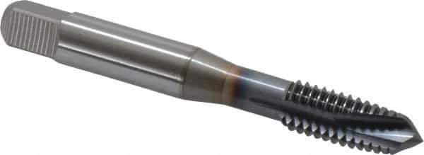 OSG - 3/8-16 UNC, 3 Flute, TiCN Finish, Powdered Metal Spiral Point Tap - Plug Chamfer, Right Hand Thread, 2-15/16" OAL, 1-1/4" Thread Length, 0.381" Shank Diam, 2B Class of Fit, Series 312TI - Exact Industrial Supply
