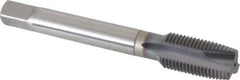 OSG - 1/2-20 UNF, 3 Flute, TiCN Finish, Powdered Metal Spiral Point Tap - Plug Chamfer, Right Hand Thread, 3-3/8" OAL, 1-21/32" Thread Length, 0.367" Shank Diam, 2B Class of Fit, Series 312TI - Exact Industrial Supply