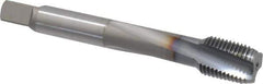 OSG - 1/2-20 UNF 3 Flute 3B Modified Bottoming Spiral Flute Tap - Powdered Metal, TiCN Finish, 3-3/8" OAL, Right Hand Flute, Right Hand Thread, H3, Series EXOTAP VC-10TI - USA Tool & Supply