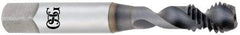 OSG - M12x1.75 Metric Coarse 2 Flute 6H Modified Bottoming Spiral Flute Tap - Vanadium High Speed Steel, TiCN Finish, 3-3/8" OAL, Right Hand Flute, Right Hand Thread, D6, Series 13158 - USA Tool & Supply