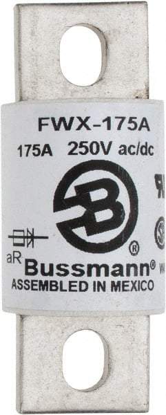 Cooper Bussmann - 250 VAC/VDC, 175 Amp, Fast-Acting Semiconductor/High Speed Fuse - Stud Mount Mount, 3-1/8" OAL, 200 (RMS), 50 at DC kA Rating, 1-7/32" Diam - USA Tool & Supply