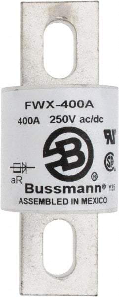 Cooper Bussmann - 250 VAC/VDC, 400 Amp, Fast-Acting Semiconductor/High Speed Fuse - Stud Mount Mount, 3-27/32" OAL, 200 (RMS), 50 at DC kA Rating, 1-1/2" Diam - USA Tool & Supply