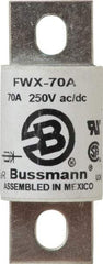 Cooper Bussmann - 250 VAC/VDC, 70 Amp, Fast-Acting Semiconductor/High Speed Fuse - Stud Mount Mount, 3.13" OAL, 200 (RMS), 50 at DC kA Rating, 1.22" Diam - USA Tool & Supply