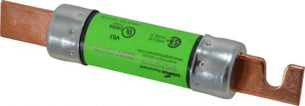 Cooper Bussmann - 250 VAC, 100 Amp, Time Delay General Purpose Fuse - Bolt-on Mount, 5-7/8" OAL, 20 at DC, 200 (RMS) kA Rating, 1-1/16" Diam - USA Tool & Supply