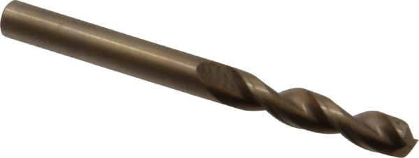 Cleveland - #2 135° Parabolic Flute Cobalt Screw Machine Drill Bit - Oxide/Gold Finish, Right Hand Cut, 1-5/16" Flute Length, 2-7/16" OAL, Split Point, Straight Shank - USA Tool & Supply