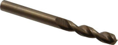 Cleveland - #2 135° Parabolic Flute Cobalt Screw Machine Drill Bit - Oxide/Gold Finish, Right Hand Cut, 1-5/16" Flute Length, 2-7/16" OAL, Split Point, Straight Shank - USA Tool & Supply