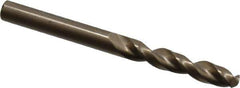 Cleveland - #6 135° Parabolic Flute Cobalt Screw Machine Drill Bit - Oxide/Gold Finish, Right Hand Cut, 1-1/4" Flute Length, 2-3/8" OAL, Split Point, Straight Shank - USA Tool & Supply