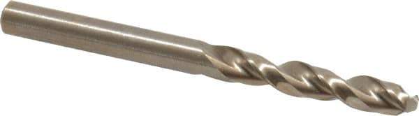 Cleveland - #14 135° Parabolic Flute Cobalt Screw Machine Drill Bit - Oxide/Gold Finish, Right Hand Cut, 1-1/8" Flute Length, 2-3/16" OAL, Split Point, Straight Shank - USA Tool & Supply