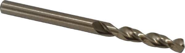 Cleveland - #20 135° Parabolic Flute Cobalt Screw Machine Drill Bit - Oxide/Gold Finish, Right Hand Cut, 1-1/16" Flute Length, 2-1/8" OAL, Split Point, Straight Shank - USA Tool & Supply
