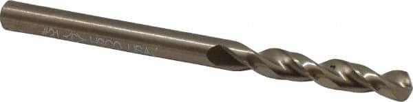 Cleveland - #21 135° Parabolic Flute Cobalt Screw Machine Drill Bit - Oxide/Gold Finish, Right Hand Cut, 1-1/16" Flute Length, 2-1/8" OAL, Split Point, Straight Shank - USA Tool & Supply