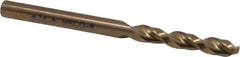 Cleveland - #24 135° Parabolic Flute Cobalt Screw Machine Drill Bit - Oxide/Gold Finish, Right Hand Cut, 1" Flute Length, 2-1/16" OAL, Split Point, Straight Shank - USA Tool & Supply