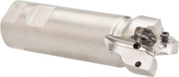 Seco - 1-1/2" Cut Diam, 0.295" Max Depth of Cut, 1-1/4" Shank Diam, 4-1/2" OAL, Indexable Square Shoulder End Mill - XNEX 0806.. Inserts, Weldon Shank, 90° Lead Angle, Through Coolant - USA Tool & Supply