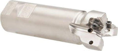 Seco - 1-1/2" Cut Diam, 0.295" Max Depth of Cut, 1-1/4" Shank Diam, 4-1/2" OAL, Indexable Square Shoulder End Mill - XNEX 0806.. Inserts, Weldon Shank, 90° Lead Angle, Through Coolant - USA Tool & Supply