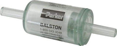 Parker - 1/4" Outlet, 125 Max psi, Inline Filters, Regulators & Lubricators - 6.6 CFM, Disposable Gas or Liquid Filter, 3-1/4" Long - USA Tool & Supply