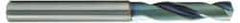 OSG - 9.6mm 140° Spiral Flute Solid Carbide Screw Machine Drill Bit - WD1 Finish, Right Hand Cut, 48mm Flute Length, Standard Point, Straight Shank, Through Coolant - USA Tool & Supply