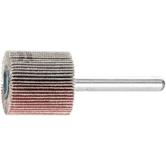 PFERD - 1" Diam x 1" Face Width, Aluminum Oxide Coated Mounted Flap Wheel - 1/4" Shank Mount, 120 Grit, 25,000 Max RPM - USA Tool & Supply