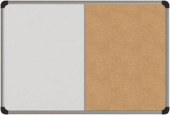 UNIVERSAL - 24" Wide x 18" High Dry Erase Combination Cork Bulletin Board - Melamine, Natural & White - USA Tool & Supply
