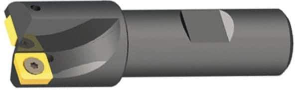 Kennametal - 1-3/8" Cut Diam, 0.47" Max Depth of Cut, 1-1/4" Shank Diam, 4.03" OAL, Indexable Square Shoulder End Mill - SPEB 422 Inserts, Cylindrical Shank, 0° Lead Angle - USA Tool & Supply