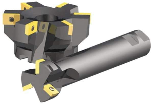 Kennametal - 1" Cut Diam, 0.346" Max Depth of Cut, 1" Shank Diam, Indexable Plunge End Mill - Cylindrical Shank, CPMT 3252.. Insert Style, KISZR Toolholder Style, Through Coolant - USA Tool & Supply