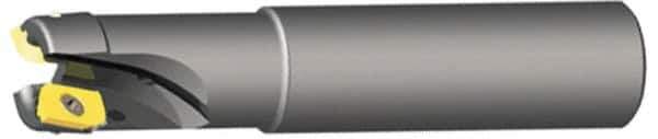 Kennametal - 1-1/4" Cut Diam, 0.404" Max Depth of Cut, 1-1/4" Shank Diam, 8" OAL, Indexable Square Shoulder End Mill - LFEW 252... Inserts, Cylindrical Shank, 0° Lead Angle - USA Tool & Supply