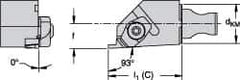 Kennametal - Insert Style NG 2R, 19.99mm Head Length, Right Hand Cut, Internal Modular Threading Cutting Unit Head - System Size KM16, 0.394" Center to Cutting Edge, Series Top Notch - USA Tool & Supply