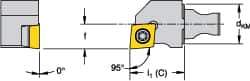 Kennametal - Left Hand Cut, Size KM12, CCMT 32.52 Insert Compatiblity, External Modular Turning & Profiling Cutting Unit Head - 8mm Ctr to Cutting Edge, 15mm Head Length, Through Coolant, Series Micro Screw-On - USA Tool & Supply