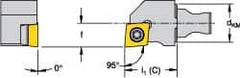 Kennametal - Left Hand Cut, Size KM12, CCMT 32.52 Insert Compatiblity, External Modular Turning & Profiling Cutting Unit Head - 8mm Ctr to Cutting Edge, 15mm Head Length, Through Coolant, Series Micro Screw-On - USA Tool & Supply