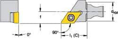 Kennametal - Neutral Cut, Size KM16, SCM Insert Compatiblity, Modular Turning & Profiling Cutting Unit Head - 20mm Head Length, Through Coolant, Series Micro Screw-On - USA Tool & Supply