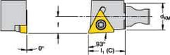 Kennametal - Right Hand Cut, Size KM16, TC.. 16T3 Insert Compatiblity, External Modular Turning & Profiling Cutting Unit Head - 10mm Ctr to Cutting Edge, 20mm Head Length, Through Coolant, Series Micro Screw-On - USA Tool & Supply