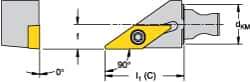 Kennametal - Left Hand Cut, Size KM16, VBMT 160408 Insert Compatiblity, External Modular Turning & Profiling Cutting Unit Head - 10mm Ctr to Cutting Edge, 30mm Head Length, Through Coolant, Series Micro Screw-On - USA Tool & Supply