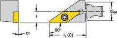 Kennametal - Right Hand Cut, Size KM12, VB.. 1103 Insert Compatiblity, External Modular Turning & Profiling Cutting Unit Head - 8mm Ctr to Cutting Edge, 20mm Head Length, Through Coolant, Series Micro Screw-On - USA Tool & Supply